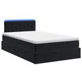 vidaXL Ottoman posteľ s matracom a LED Čierna 120 x 200 cm Zamat