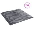 vidaXL Nástenné panely 12 ks 50 x 50 cm Kameňovo šedá XPS Pena