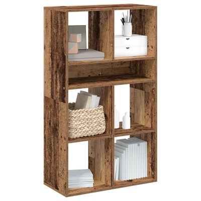vidaXL Knižnica staré drevo 66x31x112 cm kompozitné drevo