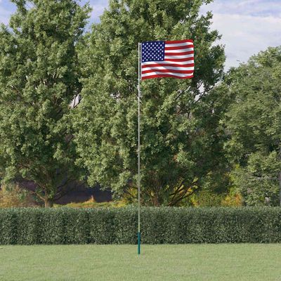 vidaXL Vlajka USA a tyč 5,5 m hliník
