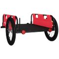 vidaXL Príves na bicykel, červený, oxfordská látka, železo