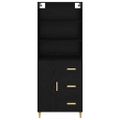 vidaXL Highboard Čierny dub 69,5 x 32,5 x 180 cm Kompozitné drevo
