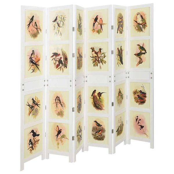vidaXL Romdivider Panel Biela 212 x 165 cm MDF
