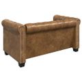 vidaXL Pohovka Chesterfield, 2-miestna, umelá koža, hnedá