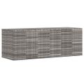 vidaXL Záhradný box na vankúše z polyratanu 291x100,5x104 cm sivý