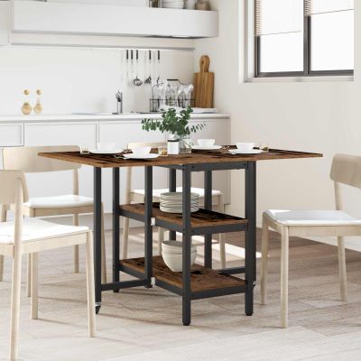 vidaXL Jedálenský stôl 122 x 80 x 76,5 cm Kompozitné drevo Staré drevo