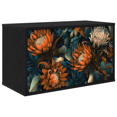 vidaXL Nástenný TV kabinet LOCHEM 69 x 33 x 40 cm Čierny dub