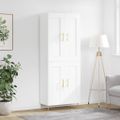 vidaXL Vysoká skrinka biela 69,5x34x180 cm spracované drevo