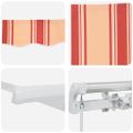 vidaXL Sklopná markíza Žltá a oranžová 300 x 250 cm Polyester a hliník