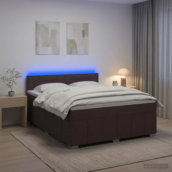 vidaXL Posteľ boxspring s matracom Tmavohnedá 140 x 190 cm Látka
