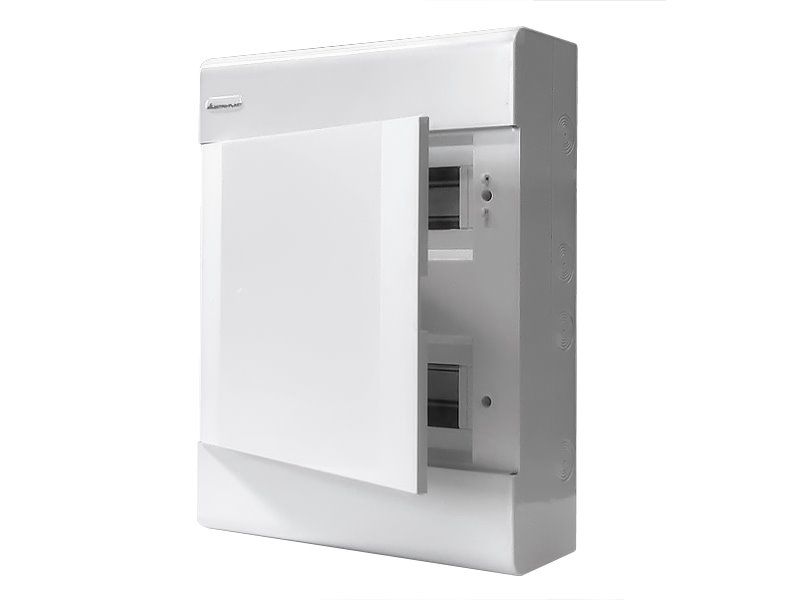 Rozvodný SRn-24/B (N+PE) IP40 plastový 2x12 stenný / biela dvierka