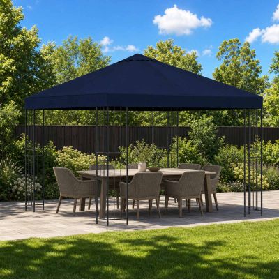 vidaXL Altánok 3 x 3 m Modrá Polyester a oceľ 190 gsm