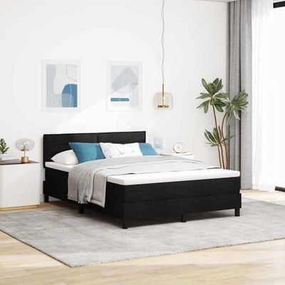 vidaXL Posteľ s pružinovým rámom Čierny 160 x 200 cm látka