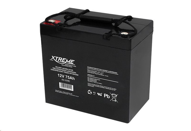 Baterie olověná  12V / 75Ah XTREME / Enerwell bezúdržbový akumulátor