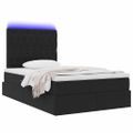 vidaXL LED úložná posteľ s matracom Čierna 120 x 200 cm Zamat
