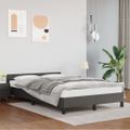 vidaXL Posteľ bez matraca sivá 120x190 cm umelá koža