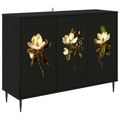 vidaXL Servírovacia skriňa BREMEN Čierny dub 102 x 33 x 76 cm