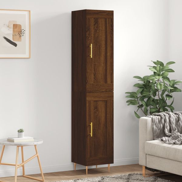 vidaXL Vysoká skrinka hnedý dub 34,5x34x180 cm spracované drevo