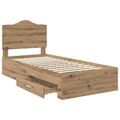vidaXL Rám postele Remeselný dub 100 x 200 cm Kompozitné drevo