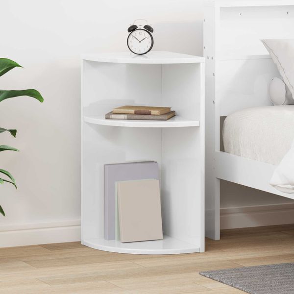 vidaXL Koncový stôl Vysoký lesk bielej 29,6 x 29,6 x 60 cm
