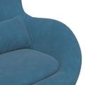 vidaXL Vajcová stolička s taburetkou with Footstool Modrá Zamat