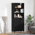 vidaXL Highboard Čierny dub 69,5 x 34 x 180 cm Kompozitné drevo