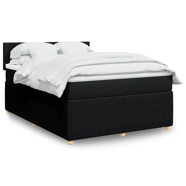 vidaXL Boxspring posteľ s matracom čierny 140x190 cm látka