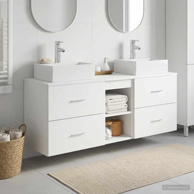 vidaXL Set kabinetov do kúpeľne 3 ks Biela 49,5 x 41 x 62,5 cm