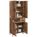 vidaXL Highboard Staré drevo 69,5 x 34 x 180 cm Kompozitné drevo