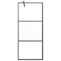 vidaXL Sprchová zástena 90x195 cm polopriehľadné ESG sklo čierna
