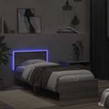 vidaXL Rám postele s LED pásikmi Sivý Sonoma Kompozitné drevo