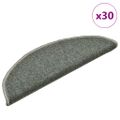 vidaXL Schodové rohože 30 ks 56x17x3 cm tmavozelené polkruhové