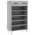 vidaXL Botník sivý dub sonoma 60x35x105 cm kompozitné drevo