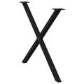 vidaXL Nohy k jedálenskému stolu v tvare X, 2 ks, čierne, 90 x (72-73) cm, oceľové