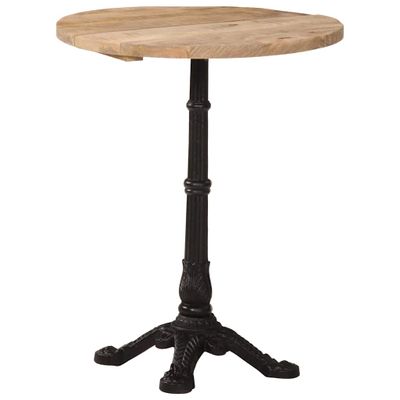 vidaXL Bistro stolík Ø60x76 cm surové mangovníkové drevo