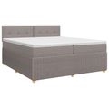 vidaXL Posteľ boxspring s matracom Sivohnedá 200 x 200 cm Látka