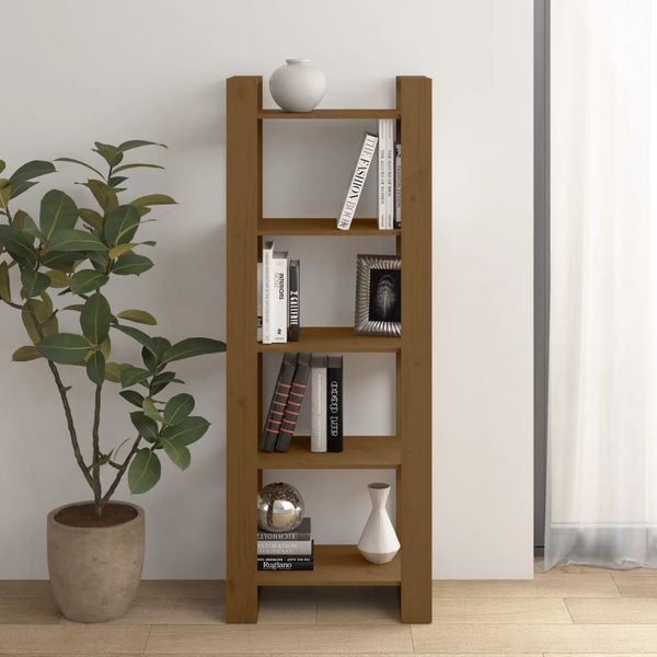 vidaXL Knižnica/deliaca stena hnedá 60x35x160 cm masívna borovica