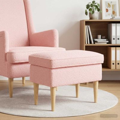 vidaXL Taburetka Ružová 55 x 35 x 41 cm Bouclé