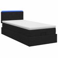 vidaXL Ottoman posteľ s matracom a LED Čierna 100 x 200 cm Látka