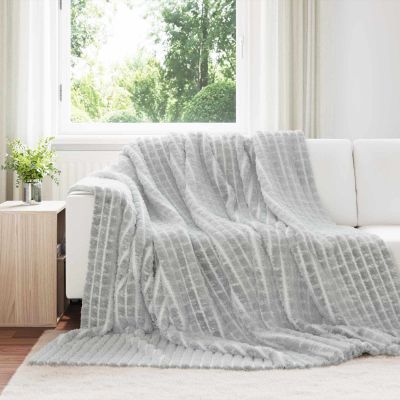 vidaXL Prikrývky na hodenie 6 pcs Sivá 270 x 240 cm Flís