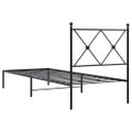 vidaXL Kovový rám postele s čelom čierny 75x190 cm