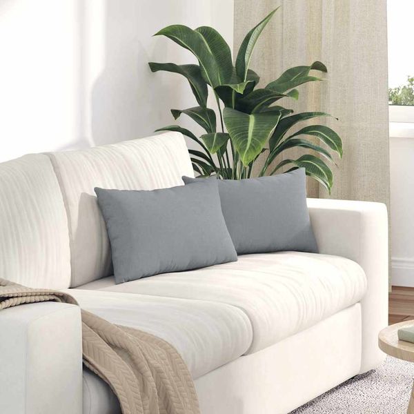 vidaXL Vankúše na pohovku 2 pcs Svetlosivá 50 x 30 cm látka