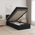 vidaXL Ottoman posteľ s matracom a LED Čierna 100 x 200 cm Látka