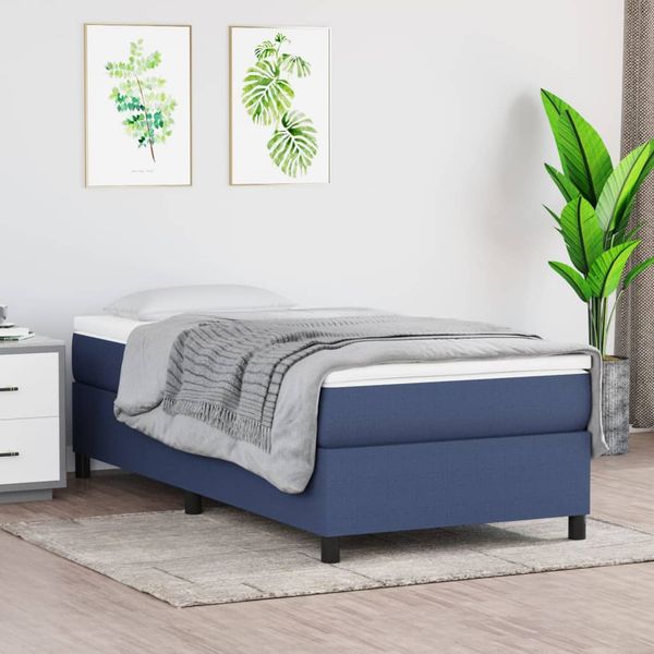 vidaXL Boxspring posteľ s matracom modrá 100x200 cm látka