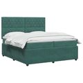 vidaXL Posteľ boxspring s matracom Tmavozelená 200 x 200 cm Zamat