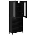 vidaXL Highboard Čierny dub 69,5 x 34 x 180 cm Kompozitné drevo