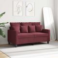 vidaXL 2-miestna pohovka vínovo-červená 120 cm látka