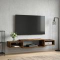 vidaXL Nástenný TV kabinet Nástenná montáž Dymový dub 140 x 28 x 21 cm