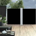 vidaXL Zaťahovacia dvojitá bočná markíza na terasu 170x600 cm, čierna