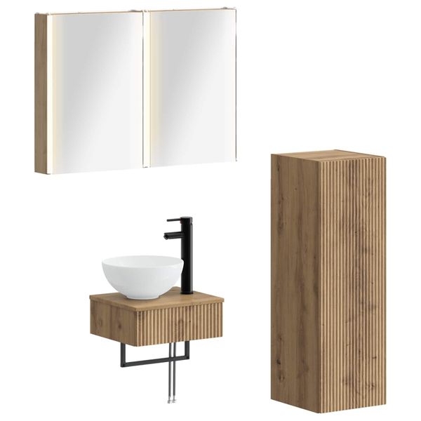 vidaXL Set kabinetov do kúpeľne 4 pcs Dub artisan 43 x 11,5 x 60,5 cm
